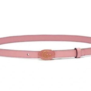 Gucci oval enamel pink belt
